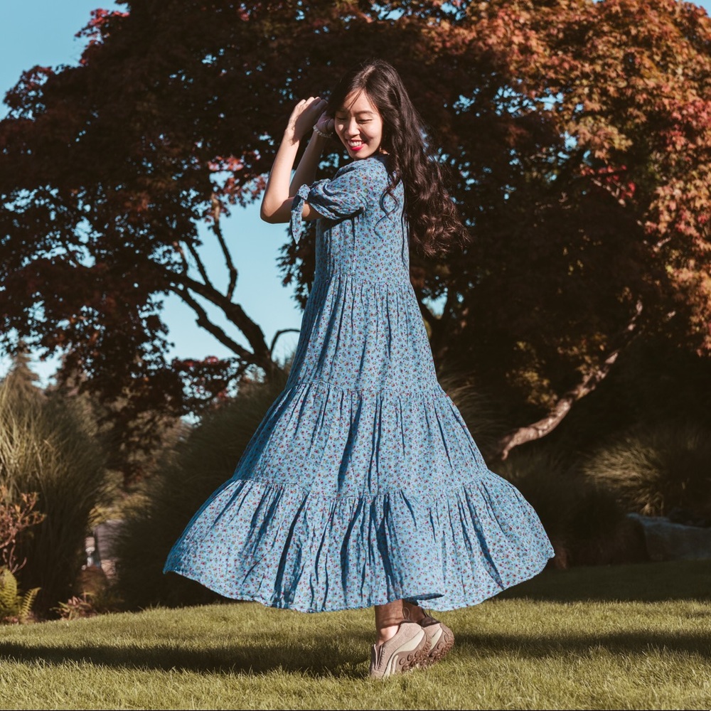 Madewell Tiered Midi Dress in Calico Floral NWT